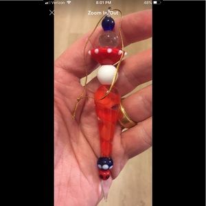 Red White and Blue Glass Ornament